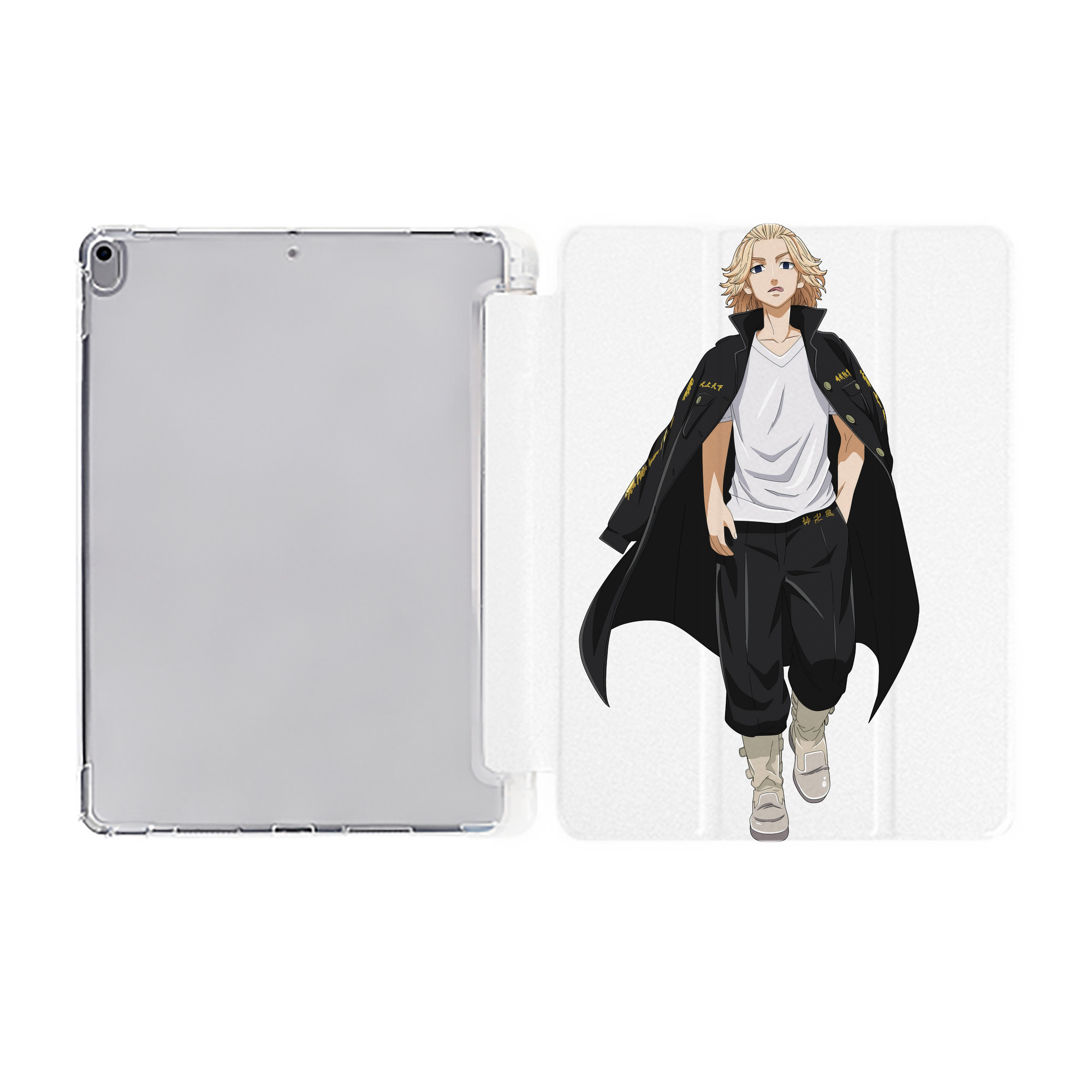 （画像用） 東京リベンジャーズ Tokyo Revengers IPad ケース ペン収納付き 三つ折りスタンド PUレザー×シリコン 対応機種9.5/10.5/10.9インチ